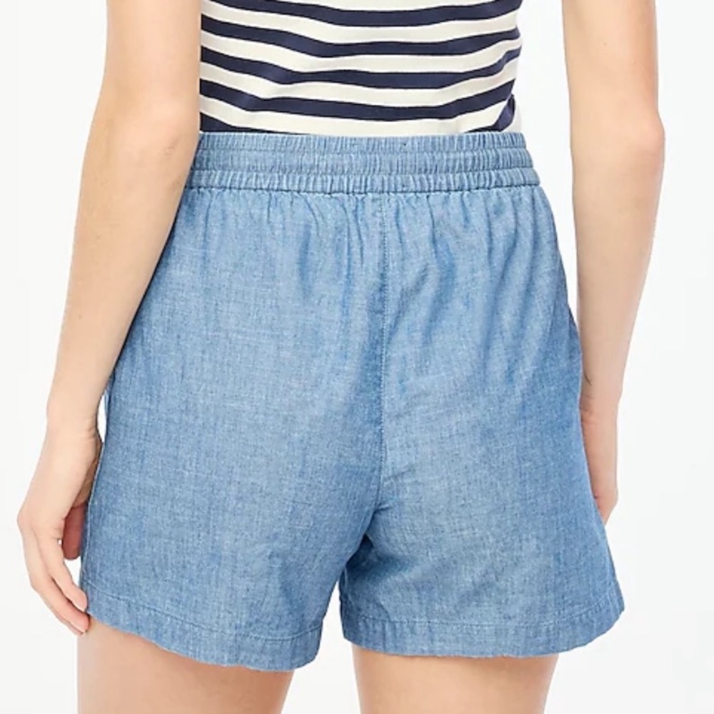Cotton Drawstring Blue Chambray Shorts 3X J.Crew - Picture 4 of 7